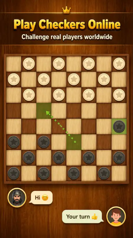 Gameplay screenshot of Checkers - Online & Offline